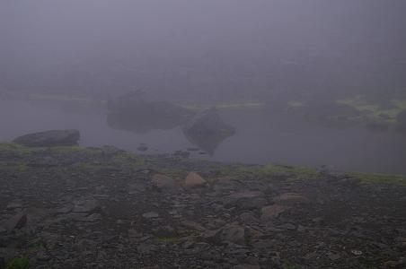 Auf dem Svartasharoð im Nebel